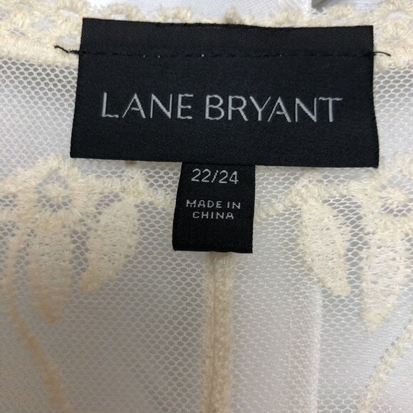 Lane Bryant Size 22/24 Sheer Creme Lace Open Front Cardigan Kimono Embroidered - Picture 3 of 12